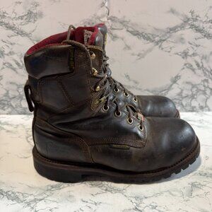 Chippewa Men 7EEE Work Boot Steel Toe Waterproof Insulated Brown Leather Vibram